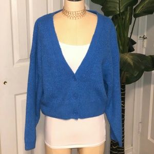 ASOS DESIGN eco cropped cardigan in fluffy yarn